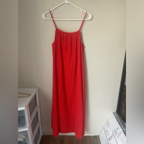 & Other Stories Dresses & Skirts - & Other Stories Red Strappy Textured Midi Dress Size EU 38